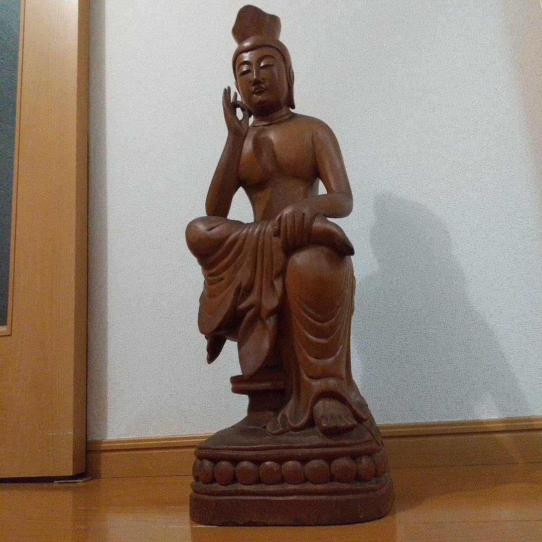 木彫り 観音菩薩像 約61cm 仏像 木彫り 観音像 観音菩薩像 – 念珊閣仏像